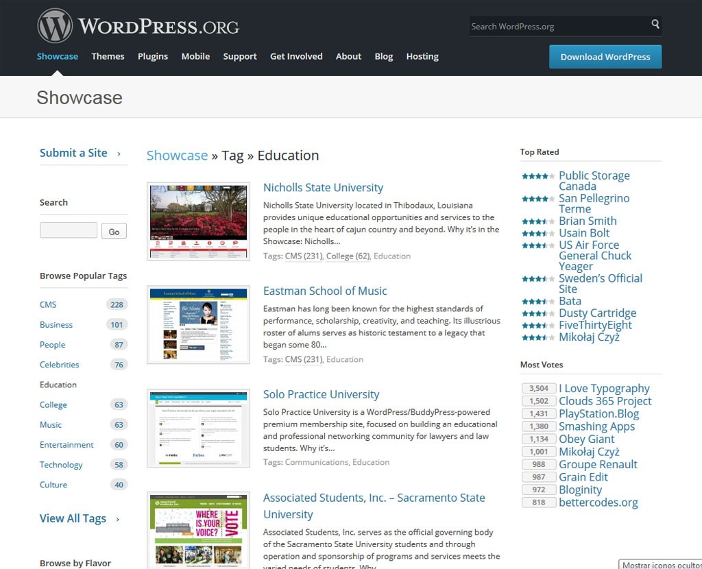 Sitios web educativos realizados con WordPress